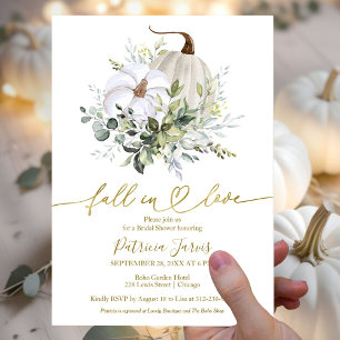 Invitación Lluvia de Amor Verde Calabaza Otoño Despedida de S
