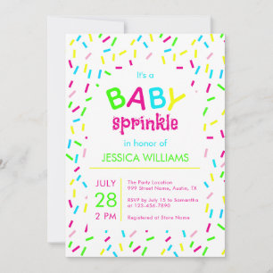 Invitación Lluvia de Bebé Colorido Sprinkles Arcoíris de Cump