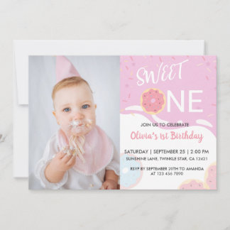 Invitación Lluvia de Bebé Rosa Dulce Cumpleaños de una Niña d