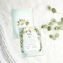 Lluvia de bebé Sprinkle Rosas Florales Blancas y V