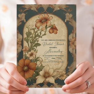 Invitación Lluvia de Boda Art Nouveau de Buganvilla Vintage
