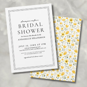 Invitación Lluvia de Boda Botánica Simple Flor Silvestre Amar
