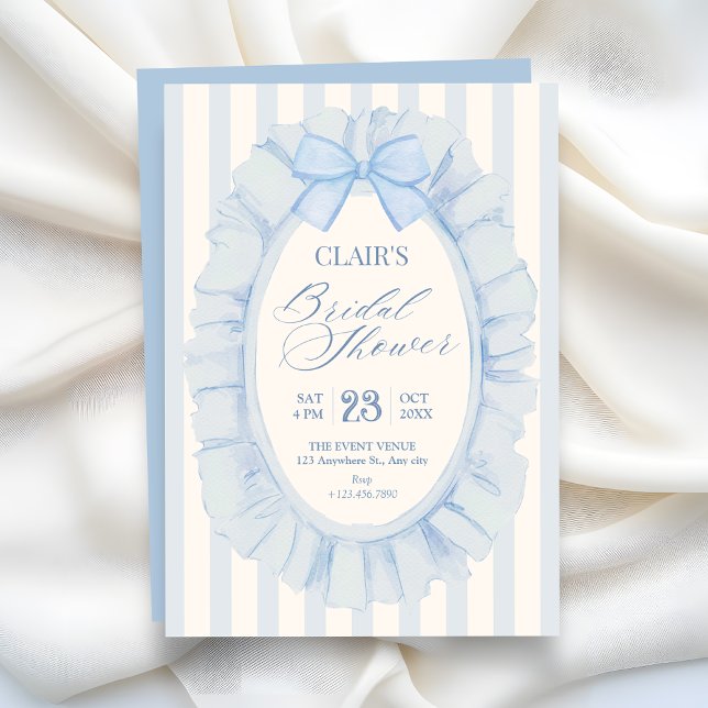 Invitación Lluvia de boda con cinta suave azul (Subido por el creador)