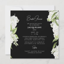 Lluvia de Boda Cuadrada Hortensias Blancas y Negra