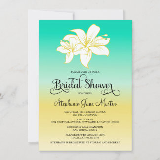 Invitación Lluvia de boda de color arena y mar