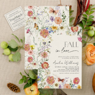 Invitación Lluvia de Boda de Flor Silvestre Prensada Enamorad