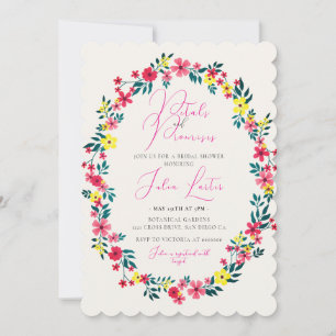 Invitación Lluvia de Boda de Flores de Madagascar Pink Periwi