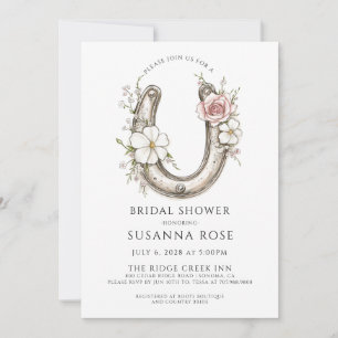 Invitación Lluvia de Boda de Flores en Acuarela en Herradura