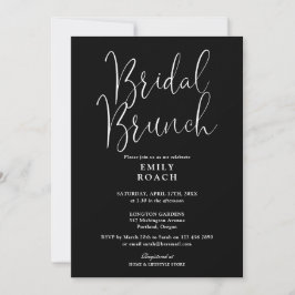 Invitación Lluvia de Boda de Letra Moderna en Blanco y Negro