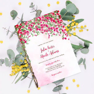 Invitación Lluvia de Boda en el Bosque Tropical de Buganvilla