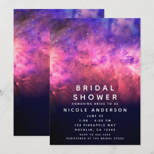 Invitación Lluvia de Boda Estrellado Cielo Galaxia Cósmica Pú