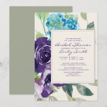 Lluvia de Boda Floral Acuarela Morado Ciruelo