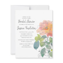 Lluvia de Boda Floral Acuarela Rosa Coral Boho