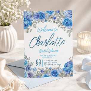 Invitación Lluvia de boda floral de acuarela pintada a mano