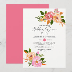 Invitación Lluvia de Boda Floral de Primavera