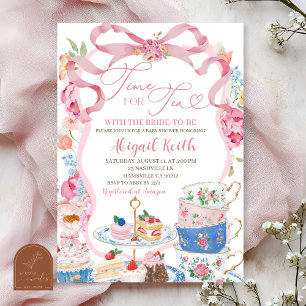 Invitación Lluvia de boda floral de primavera victoriana con 