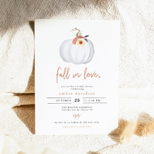 Invitación Lluvia de Boda Floral de Terracota Rústica
