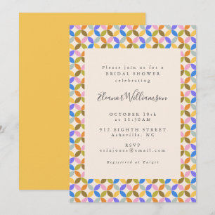 Invitación Lluvia de Boda Geométrica Amarilla Moderna Colorid