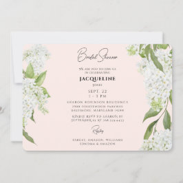 Invitación Lluvia de Boda Hortensias Blancas Rosadas II