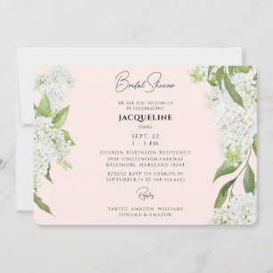 Invitación Lluvia de Boda Hortensias Blancas Rosadas II