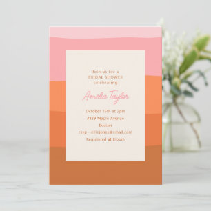 Invitación Lluvia de Boda Moderna con Bloques de Color de Ter