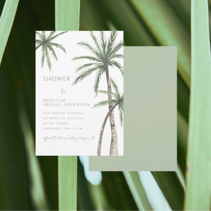 Invitación Lluvia de Boda Palma Verde Claro