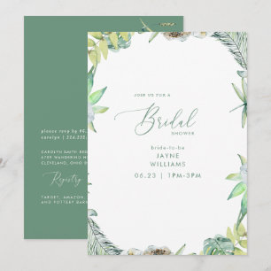 Invitación Lluvia de Boda Playa Verde Tropical