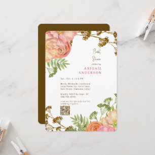 Invitación Lluvia de Boda Redondeada Floral Colorida