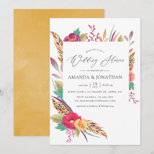 Invitación Lluvia de boda safari con acuarela