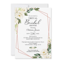 Lluvia de boda virtual floral geométrica con veget
