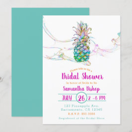 Invitación Lluvia de Colores Arcoíris de Piña para Despedida 