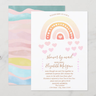 Invitación Lluvia de colores, Corazones, Ducha de Bebe Virtua
