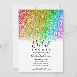 Invitación Lluvia de Colores Granizado Brillante Fiesta de De