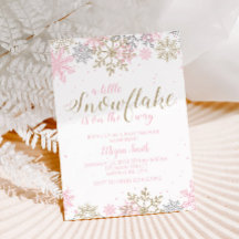 Lluvia de Copos de Nieve Rosa y Dorado Glitter Bab