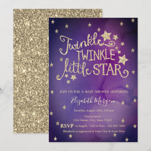 Invitación Lluvia de Destellos Estrellita Brillante Fiesta de