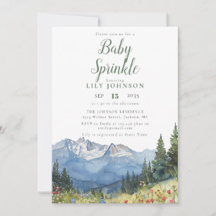 Invitación Lluvia de ducha de bebé de flores silvestres de mo