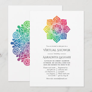 Invitación Lluvia de ducha virtual india de mandala
