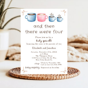 Invitación Lluvia de dulces moderna con tema de café para el 
