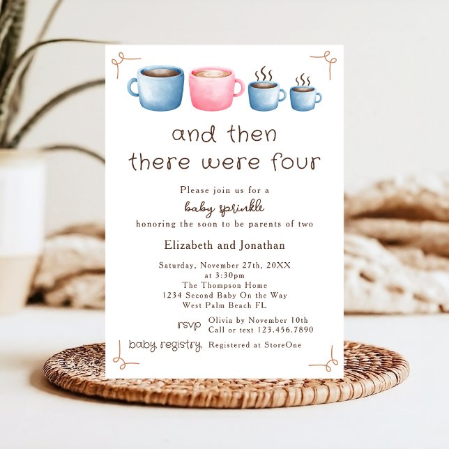 Invitación Lluvia de dulces moderna con tema de café para el  (Subido por el creador)