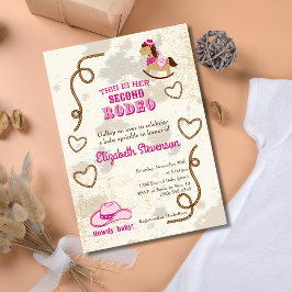 Invitación Lluvia de dulces para el baby shower de Cowgirl Se