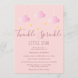 Invitación Lluvia de Estrellas Brillo Pequeña Estrella Bebé N