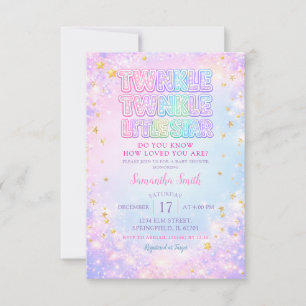 Invitación Lluvia de Estrellas Chispeantes Baby Shower