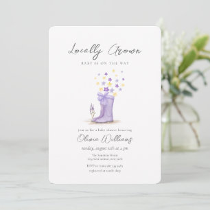 Invitación Lluvia de estrellas de flores de floración púrpura