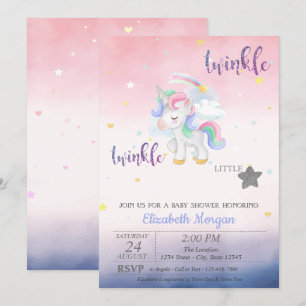 Invitación Lluvia de Estrellas Unicornio Baby Shower