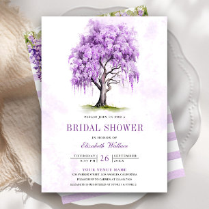 Invitación Lluvia de Flor de Wisteria Púrpura para Despedida