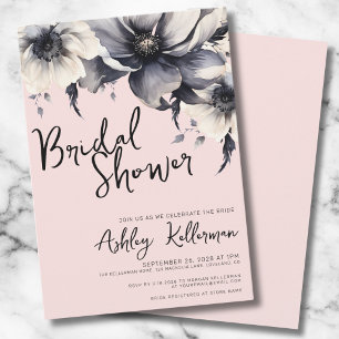 Invitación Lluvia de Flores Acuarela Rosa Bridal Shower