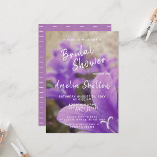 Invitación Lluvia de flores de Campanas Moradas para Boda