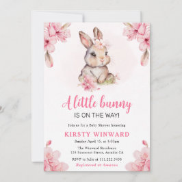 Invitación Lluvia de flores de cerezo en acuarela para baby s