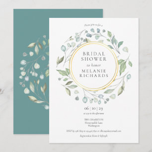 Invitación Lluvia de flores de laurel dorado para despedida d