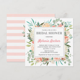 Invitación Lluvia de flores de melocotón para ducha nupcial P